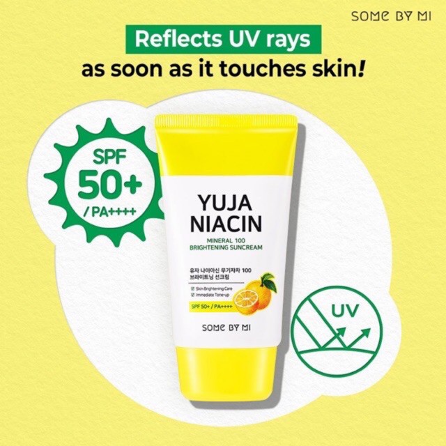 Some By Mi Yuja Niacin Mineral 100 Brightening Sunscreen Sunblok 50ml ...