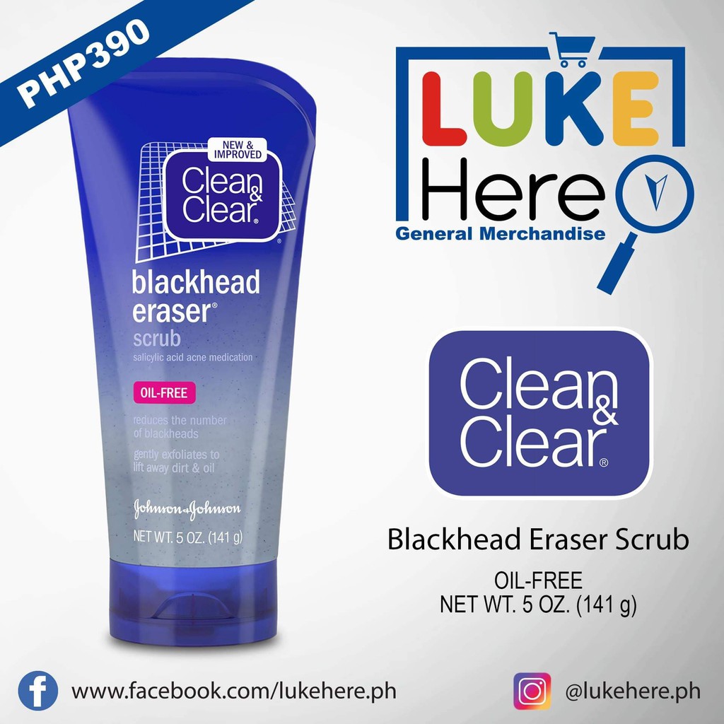Clean & Clear Blackhead Eraser Scrub 141g Shopee Philippines