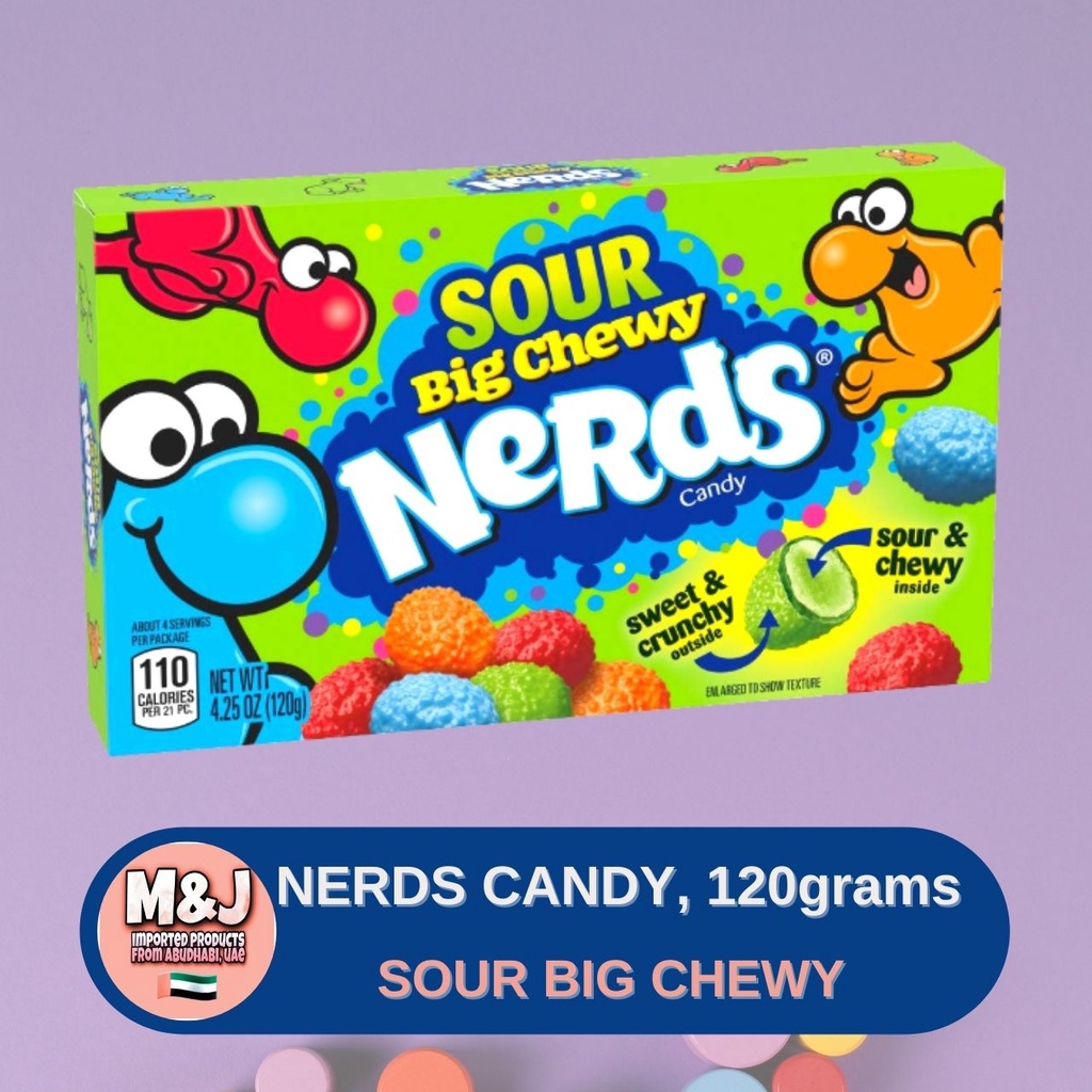 LIMITED! WONKA NERDS Candy, Sour Big Chewy Candies, 120 grams box, Sour and Chewy Inside