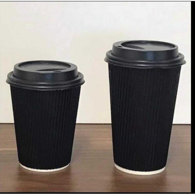 Rippled Coffee Cups with Lids 100/50 per set (8 oz) Shopee Philippines