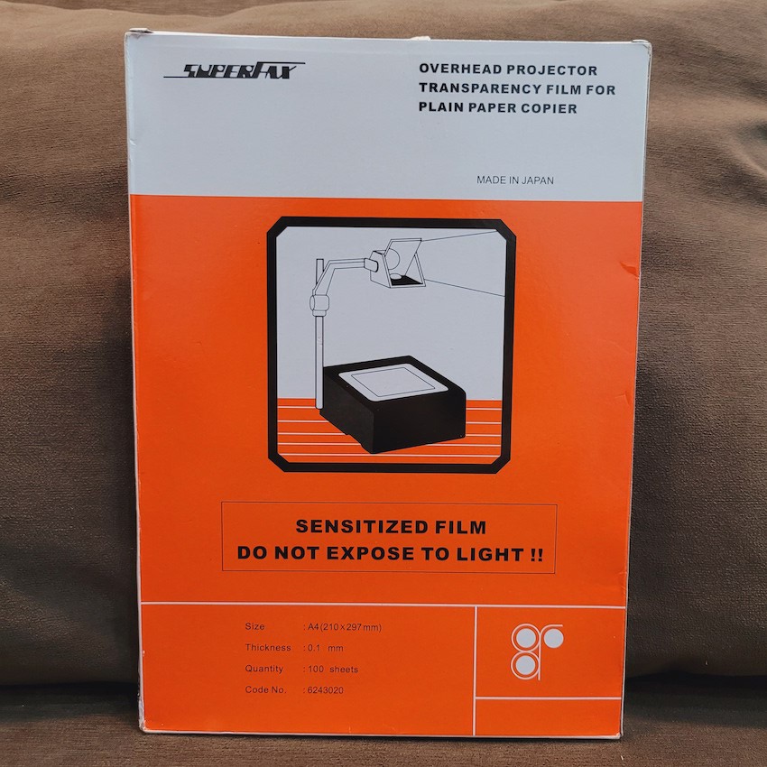 Acetate (Superfax) Overhead Projector Transparency Film (Sensitized