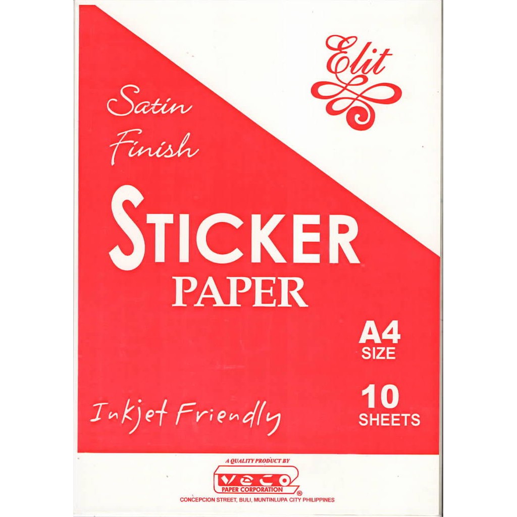 Veco Sticker Paper A4 Matte/Glossy/Satin | Shopee Philippines