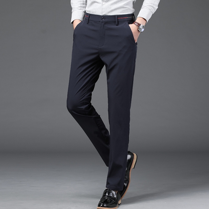 black slim trousers