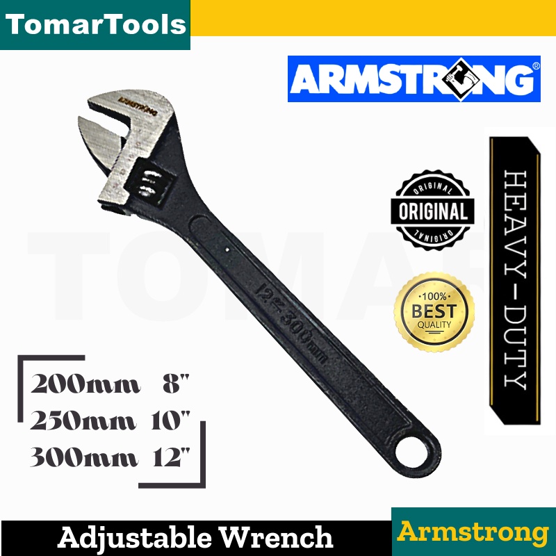 Armstrong Black Adjustable Wrench Large Open Spanner 8" ,10" ,12