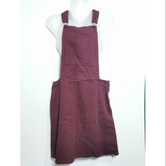 maroon cotton jumper dress