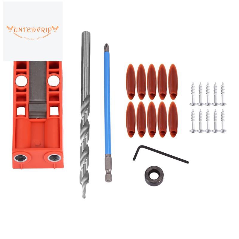 1 Set New Jig R3 Pocket Hole Jig Kit Pocket Hole Wood Joinery Step Drill Bit Woodworking Inclined Hole Locato