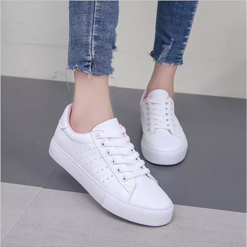 rubber white shoes korean fashion #895 | Shopee Philippines