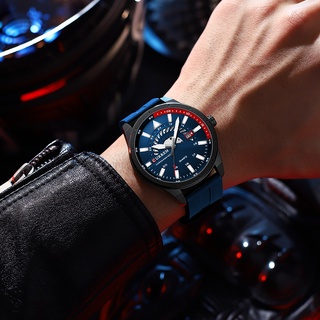 CURREN Men's Watches Original Brand Fashion Casual Business Sports Rubber Quartz Waterproof 8421 XC #4