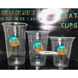 PLASTIC FLAT CUPS 50 PCS (12OZ,16 OZ,22 OZ) MILKTEA CUPS 95MM | Shopee ...