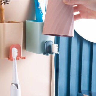3 in 1 Multipurpose Wall-mounted Toothbrush Rack Punch-free Cup Toothpaste Holder Bathroom Storage Box #4