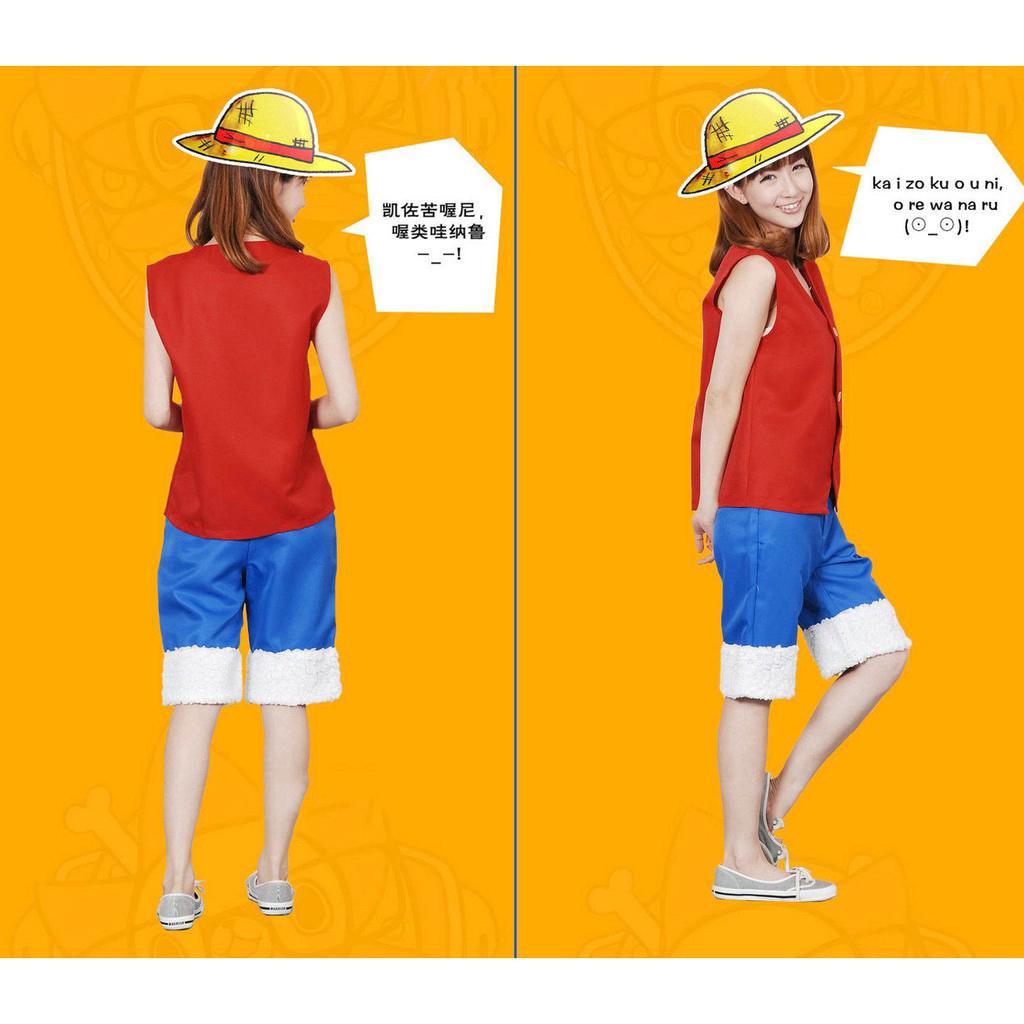 Anime Unisex One Piece Costumes Monkey D Luffy Cosplay Boys | Shopee ...