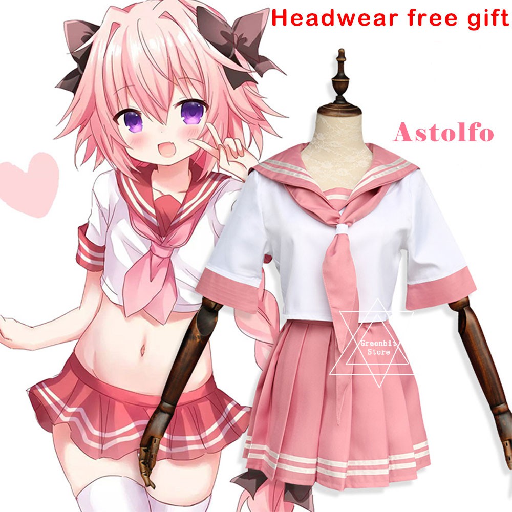 Fate Apocrypha Astolfo Anime 1 Set Women Girls Sailor Suit Dress Cosplay Japan School Jk Uniform Shopee Philippines - roblox astolfo outfit