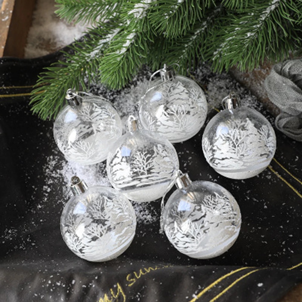 Kveinn 6Pcs/Set Xmas Tree Bell Hanging Glittering Dusting Surface DIY
