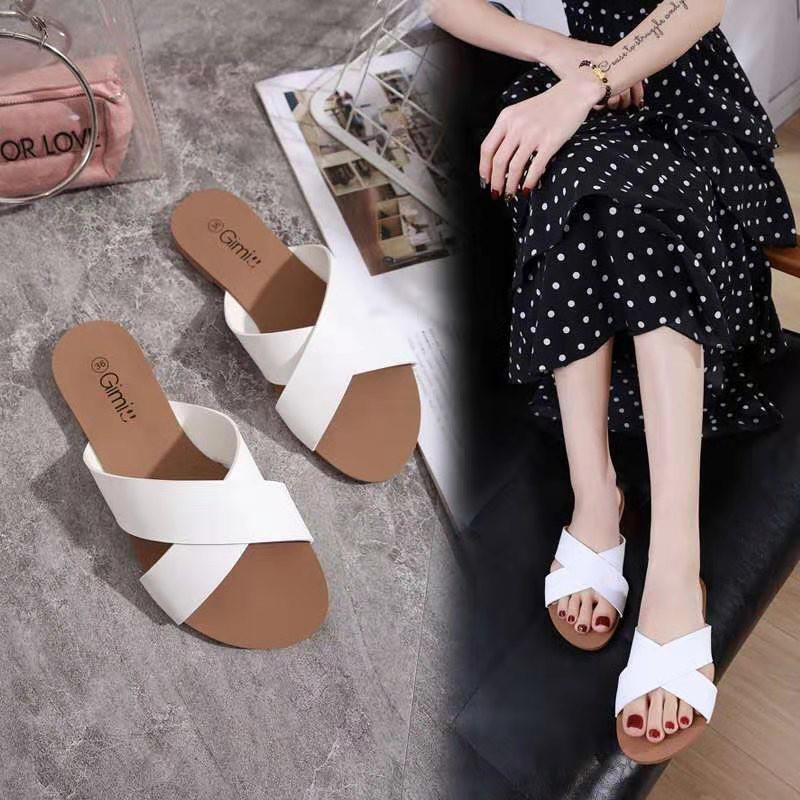 Shoes Sandals for Women's Fashion Korean Flat Sandals #6077 | Shopee ...