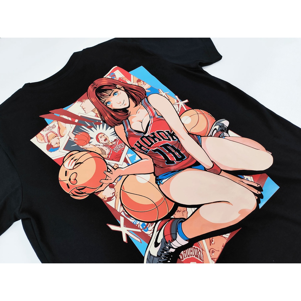 Anime Inspired Tee  Slamdunk Haruko Akagi Oversized Tee Clothes Tops Cotton T-Shirts