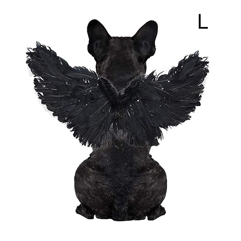 WeeH Pet Halloween Costume Cosplay Angel Devil Black White Wing for Dog Cat Rabbit Piggy - Funny Gift at Halloween Party Anime Theme Birthday Christmas #4