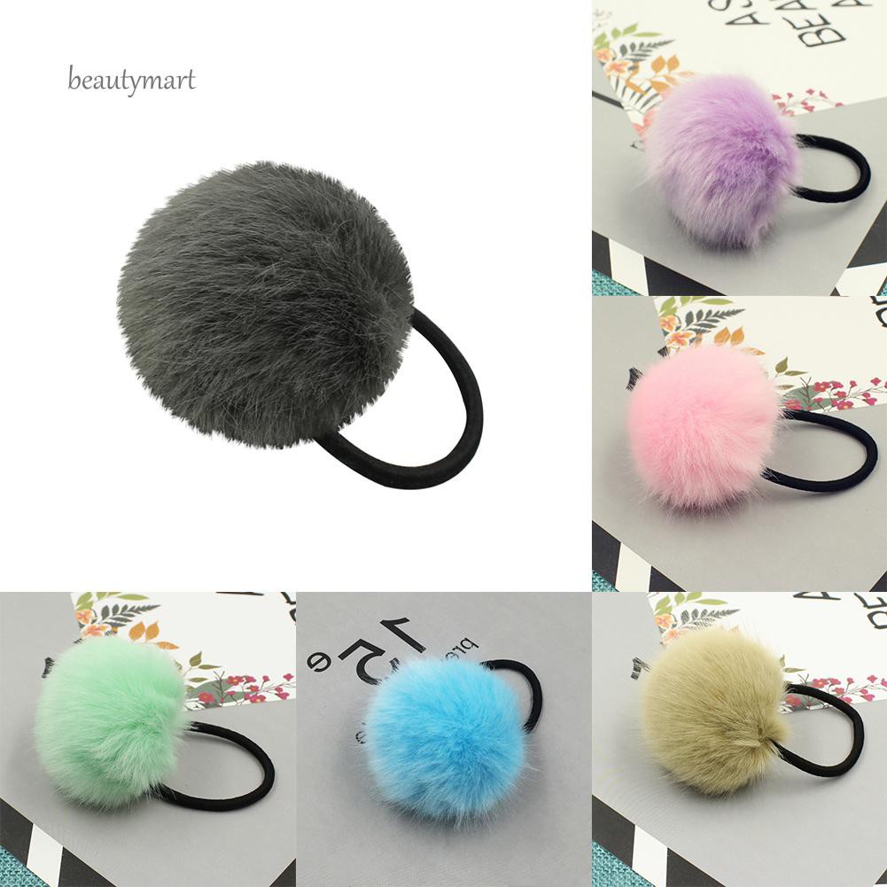 BEA♏Elastic Women Lovely Pompom Ball Hairband Rope Ring Hair Tie ...