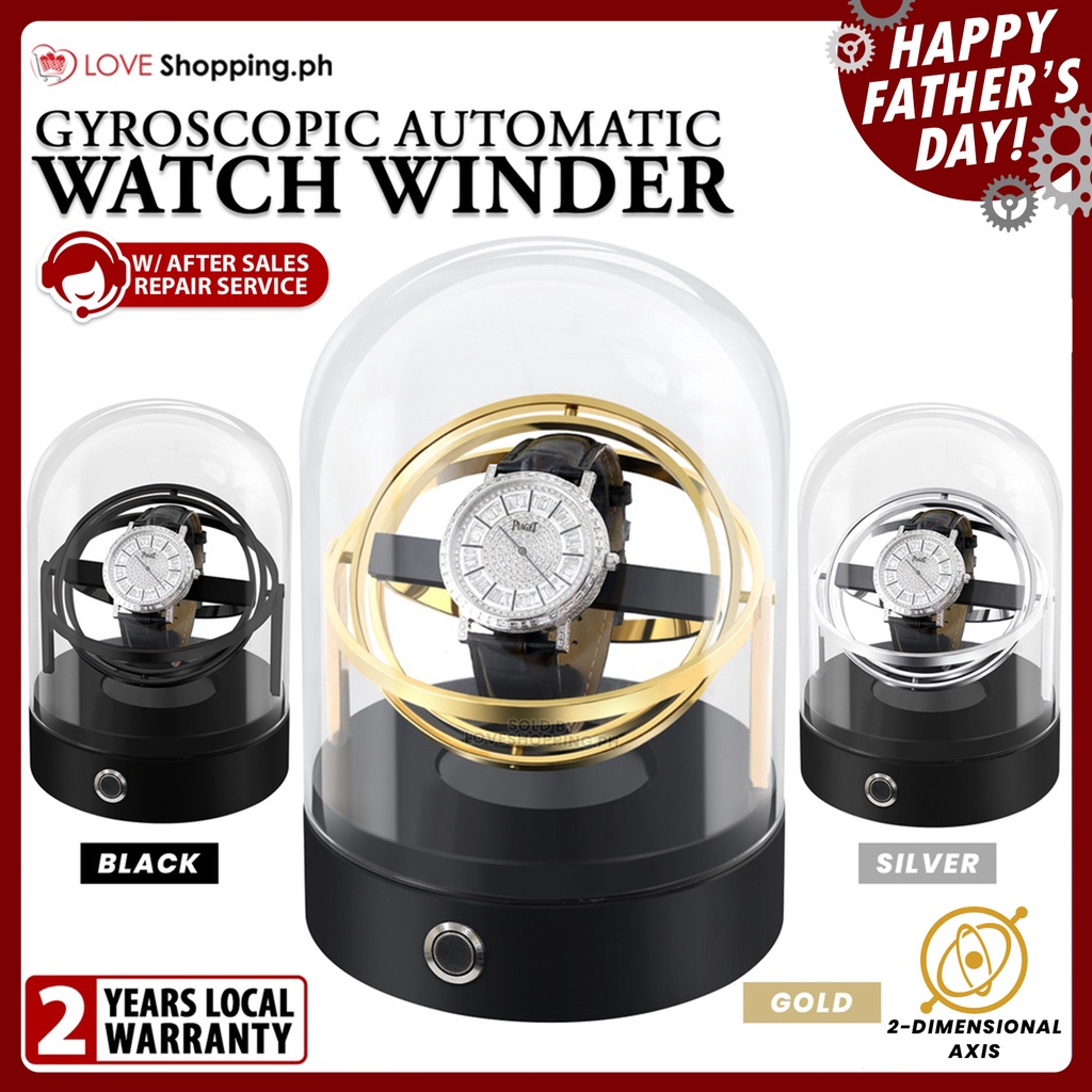 Gyroscopic Design 2Dimensional Axis Automatic Watch Winder (BLACK