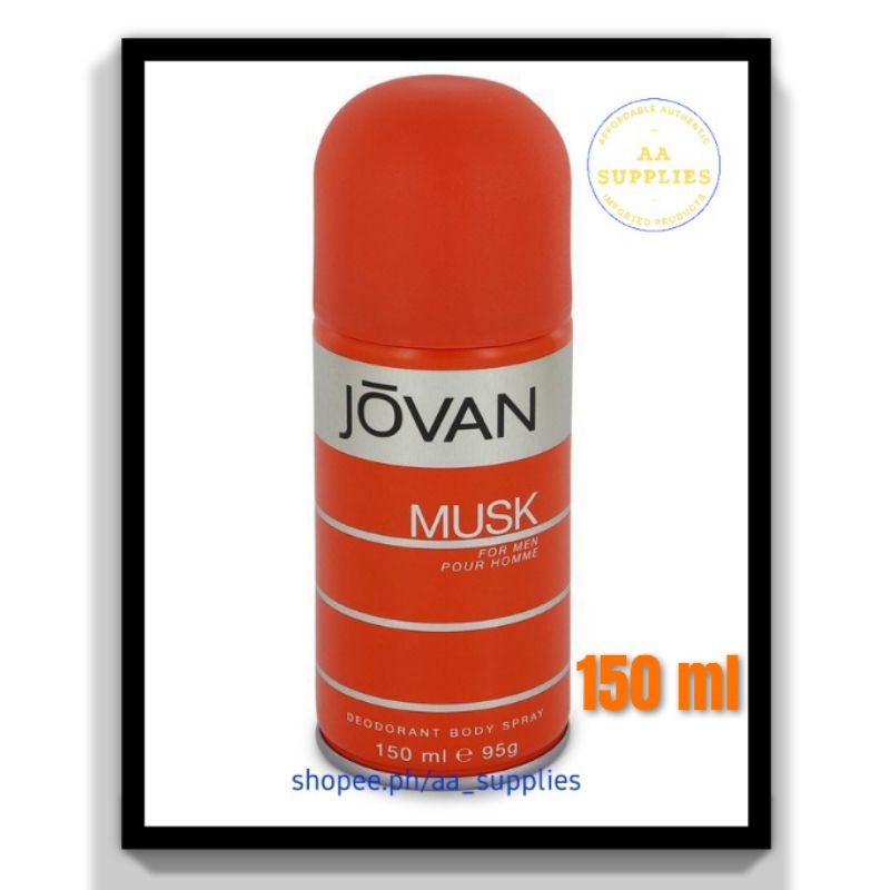 JOVAN MUSK FOR MEN DEODORANT BODY SPRAY 150ML Shopee Philippines
