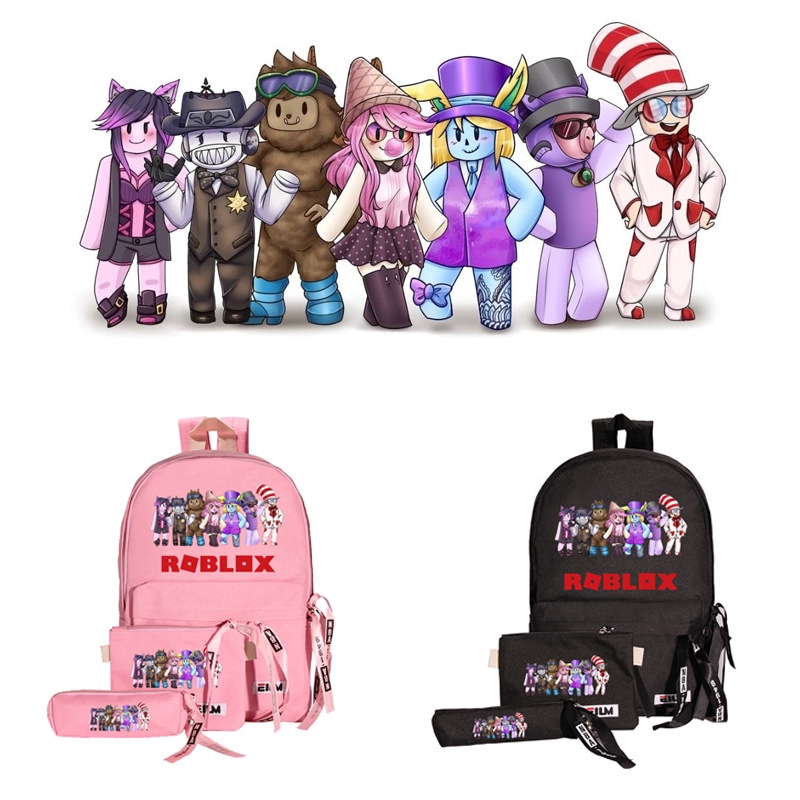 Roblox Backpack With Pencil Case Satchel Game Fans Gifts Student Bookbag Laptop Backpack Bag Shopee Philippines - roblox pencil case