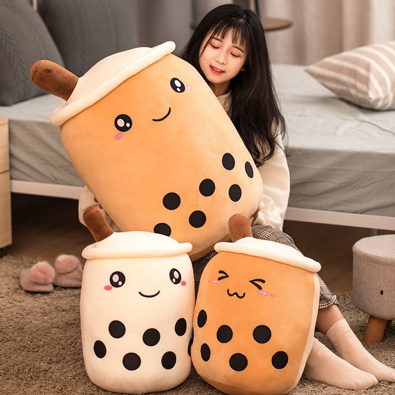 50cm Bubble Tea plush toy Stuffed Boba Plush Pillow, Food Milk Tea Soft Doll Boba Fruit Tea Cup