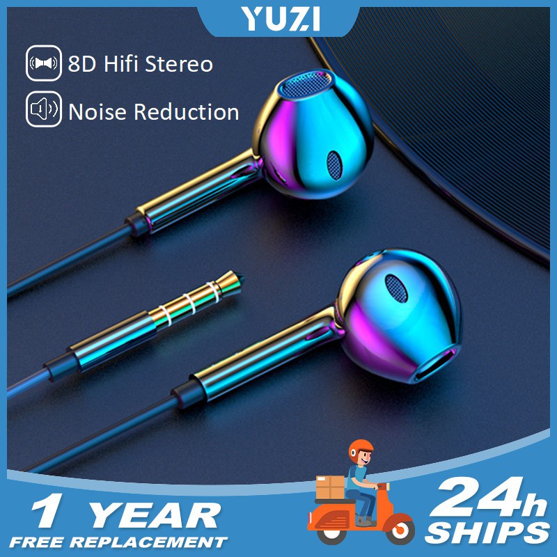 Wired Earphones Noise Cancelling Headphones In Ear Original Sports