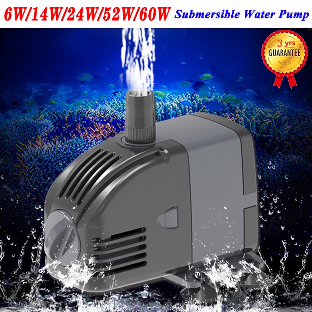 6W60W Submersible Aquarium Water Pump Fish Tank Powerhead Fountain
