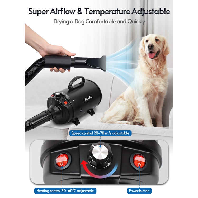 Pet blower Cat and dog hair dryer 3500W warm air fast hair dryer small medium large adjustable #2