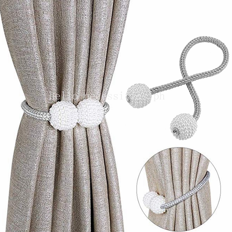 1pcs Magnetic Curtain Tiebacks Braided Ball Buckle Punch Free