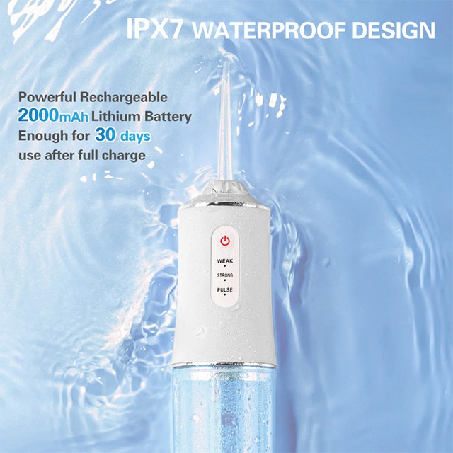 Oral care Water Flosser 4 Heads 220ML Oral Irrigator Rechargeable 3Modes Water Flosser water jet - Image 7