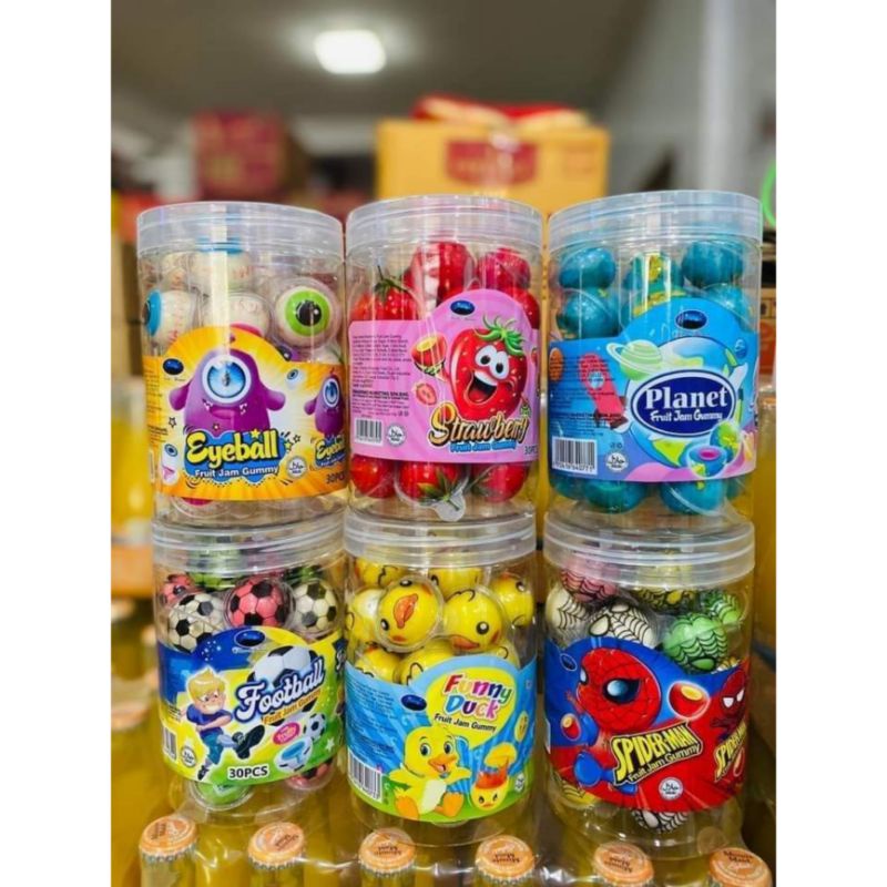 30 Pieces Fruit Jam Gummy TikTok ASMR Gummy Earth, Watermelon