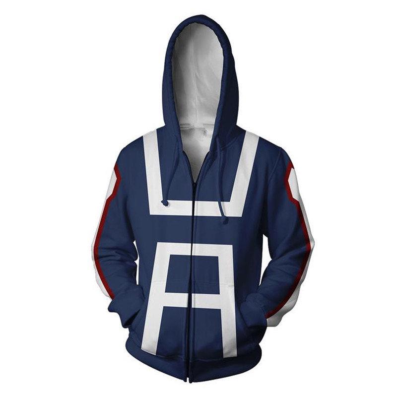 3D print Men/Women My Hero Academia Anime Zip Up hoodie Jacket Cosplay