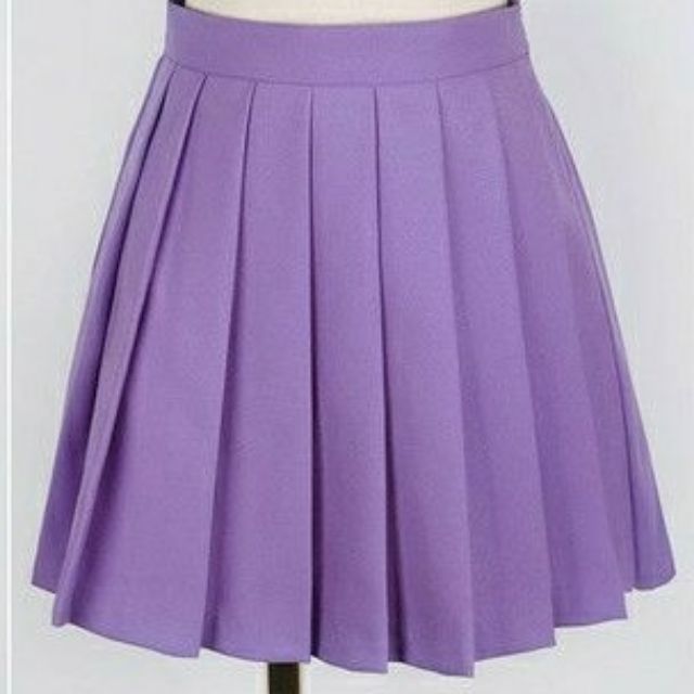 Pastel Colors Light Purple School Skirt 