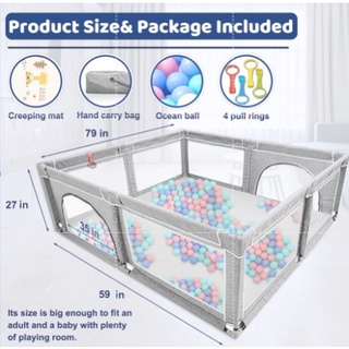 Chanvi Toddler Indoor Kids Activity Center Safety Fence Baby Playpen Play Area Breathable Mesh Crib #5