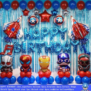 Kids Birthday Party Decoration Idea Avengers Mylar Balloons Toy Super Hero Captain America Superman Iron Man Spider Man Theme Shopee Philippines