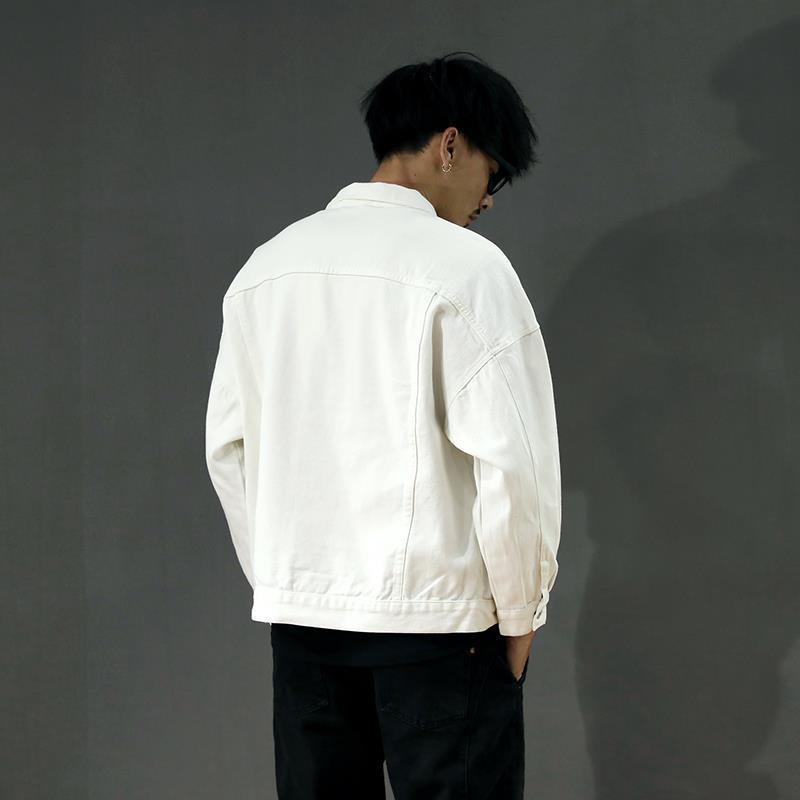 mens denim jacket white