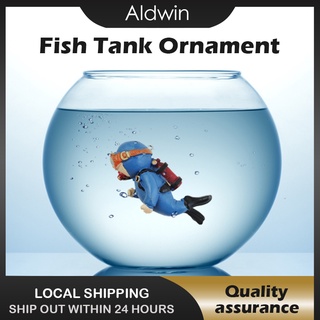 Aquarium Decoration Treasure Hunter Diver Figure Unique Fish Tank Landscaping Ornament Accessories