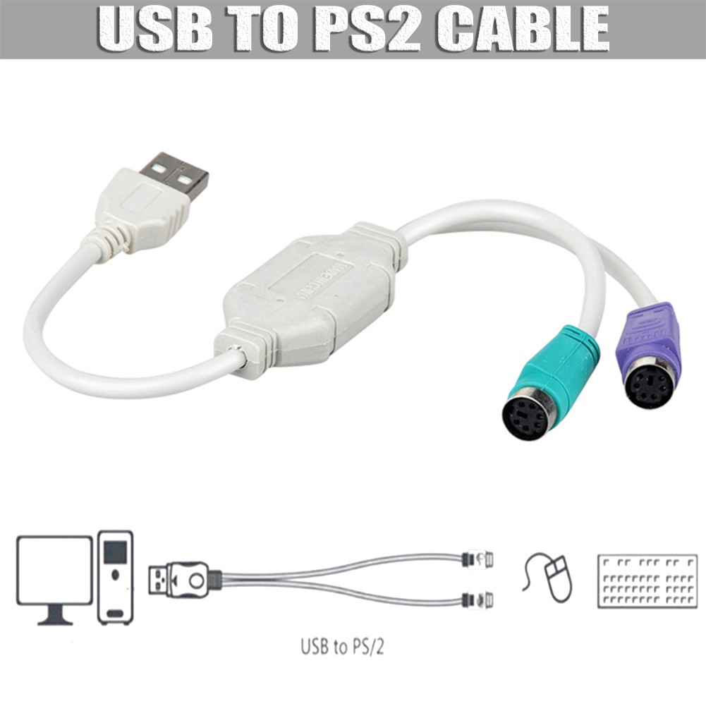 PS2 6 PIN TO USB KEYBOARD MOUSE PC LAPTOP CONVERTER ADAPTER