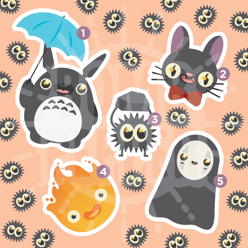 bombpepper studio ghibli characters fanart sticker pack stationery sticker shopee philippines