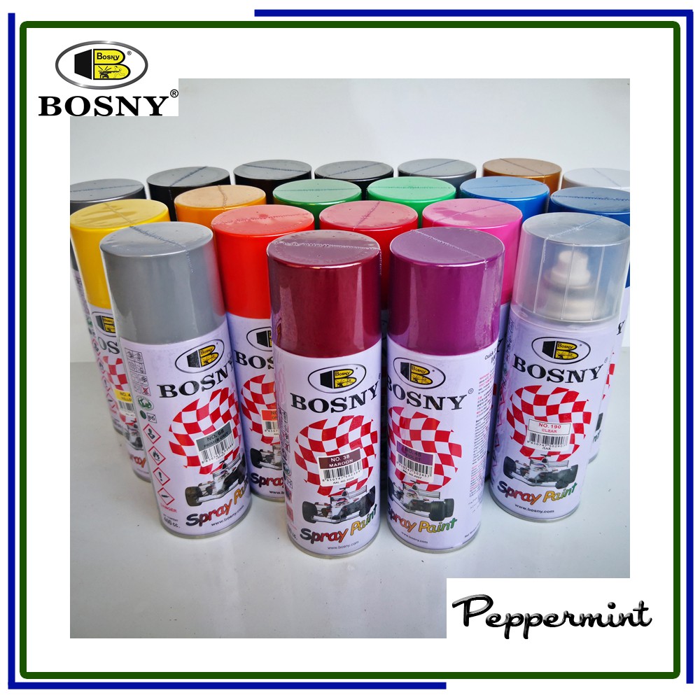 Original Authentic Bosny 100 Pure Acrylic Spray Paint Solid Multiple