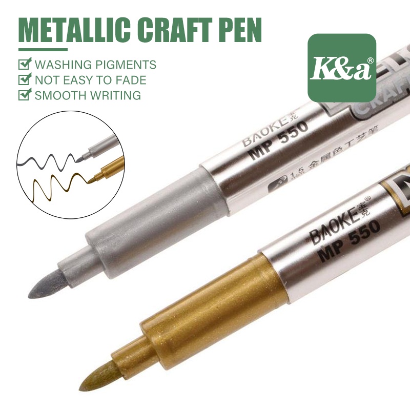 K&A Gold Silver Color Paint Pen Metal Technology Decoration Craftwork