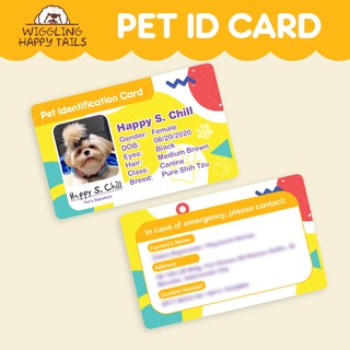 Custom Pet Identification Card for Cats and Dogs - Dog Puppy ID Card - Cat Kitten ID Card - Pet ID