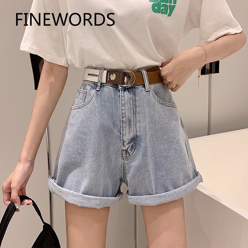 high waisted jean shorts with belt