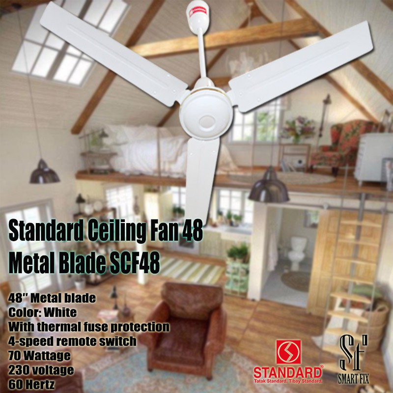 Standard Ceiling Fan 48 Metal Blade, Metal Blade Ceiling Fan