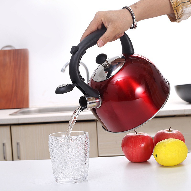 Whistling Red Kettle Boiling Water Kettle Gas Stove