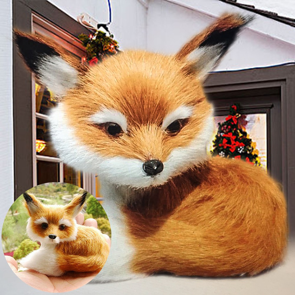 1* Little Fox Model Toy Car Interior Home Decorative Doll Christmas Gift 9*7*8cm 
