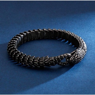 Creative Design Bracelet For Men Fashion Bangle Black Dragon Snake Bone Chain Jewelry Gift #3