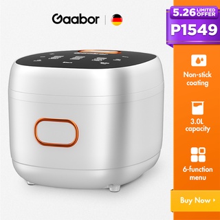 Gaabor Mulitfunctional Touchscreen  3 Liter Rice Cooker 6-function Menu