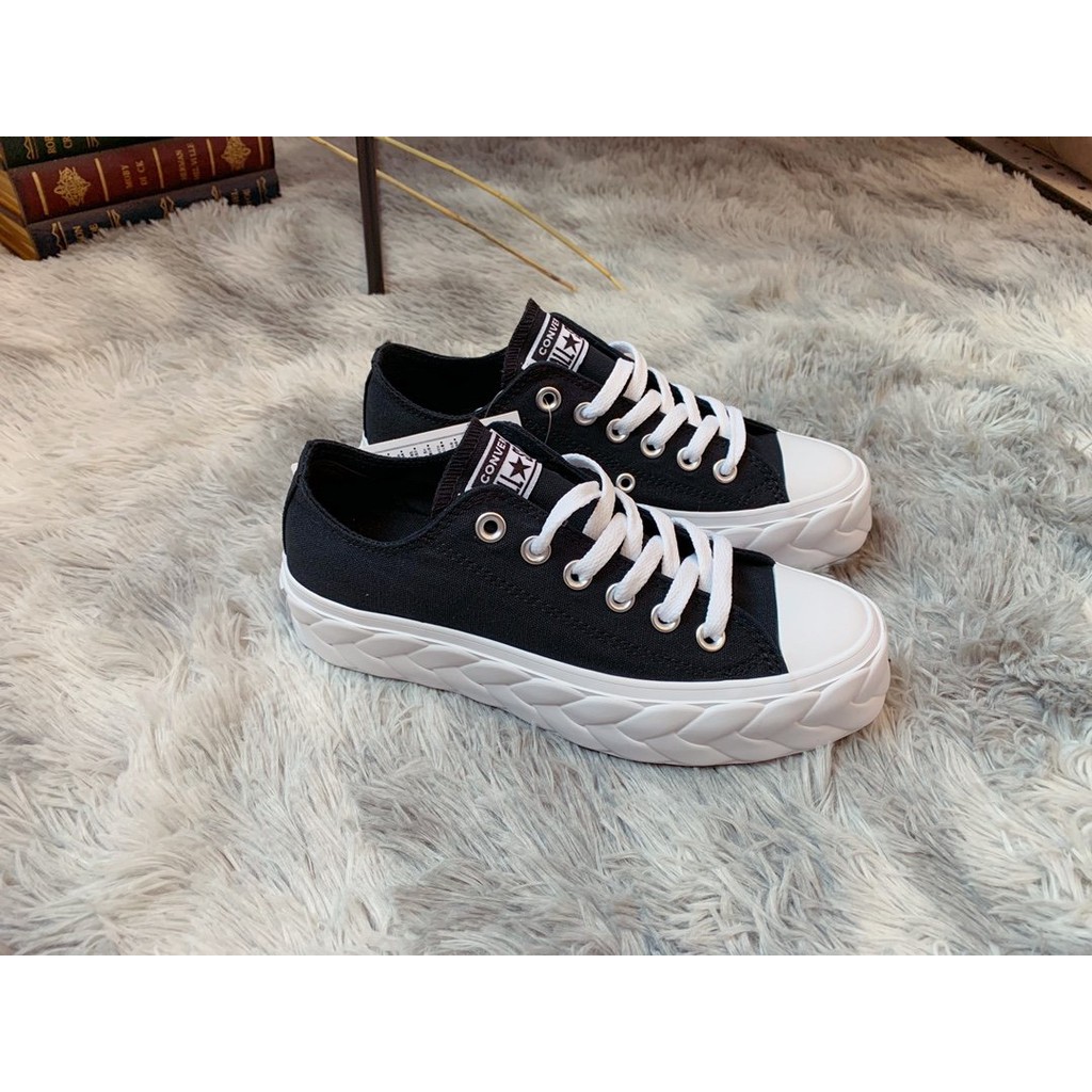 converse black platform shoes
