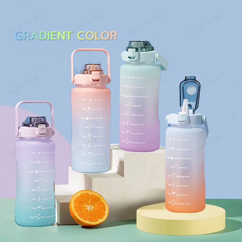 2L Influencer Portable Water Bottle High Value With Straw With Hour ...